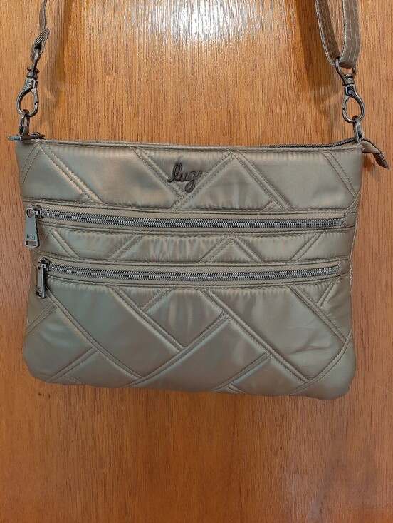 lug Handbags - lug Dazzle Metallic Gold/Brown Crossbody Bag Multi-Compartment Purse Bag